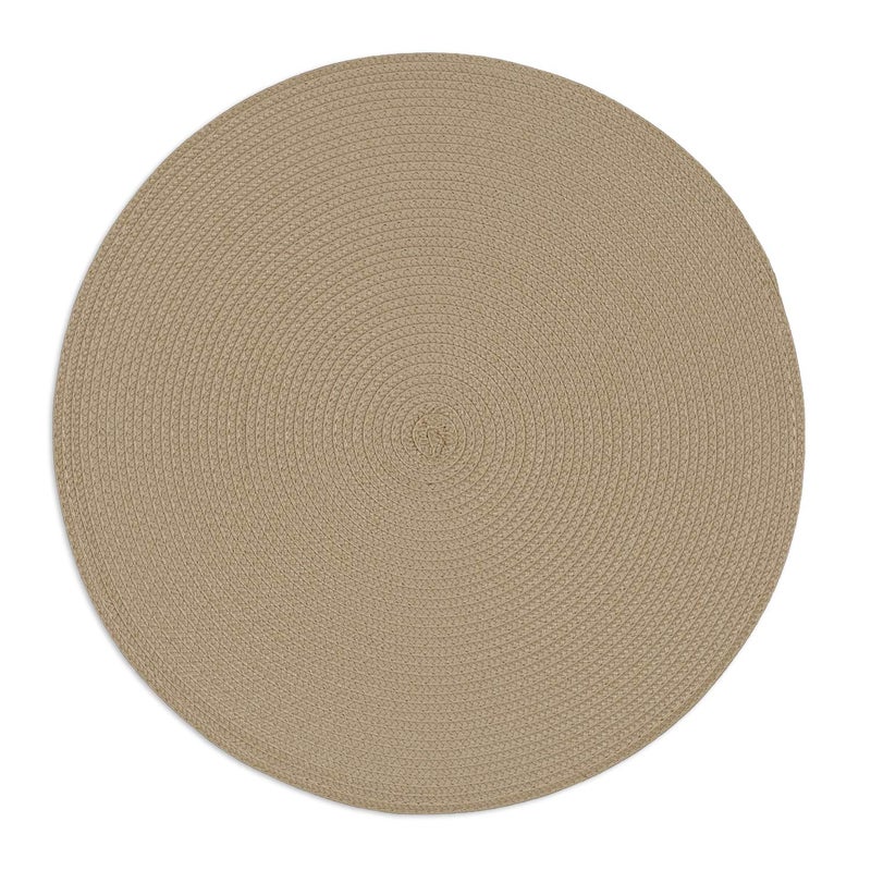 DII Classic Woven Tabletop Collection, Indoor/Outdoor Placemat Set, Round, 15" Diameter, Natural, 6 Piece - Image 2